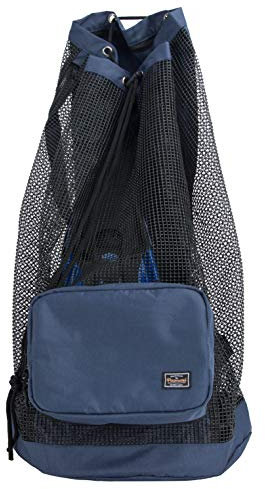 PACMAXI Tauchtasche, übergroßer Netz-Rucksack für Schnorchelausrüstung und Ausrüstung, hält Maske, Flossen, Schnorchel (blau)