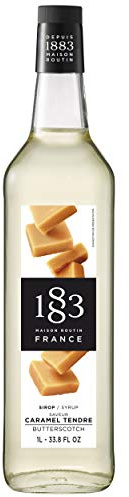 1883 Maison Routin Premium Butterscotch Syrup for Cocktails & Mocktails Glass 1L