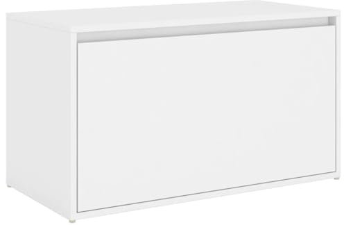 vidaXL Flurbank 1 Schublade Sitzbank Sitztruhe Schuhbank Garderobenbank Truhenbank Bank mit Stauraum Flurmöbel 80x40x45cm Weiß Holzwerkstoff