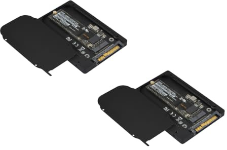 ADWITS 2 Packungen U.2 NVMe SSD-Laufwerk, 32Gbit/s M.2 Key-M (PCIe 4.0/3.0) zu U.2 (SFF-8639) 2,5-Zoll-7-mm-SSD-Konverter, kompatibel mit AHCI-SSD, Vollaluminium-CNC-Gehäuse -Schwarz