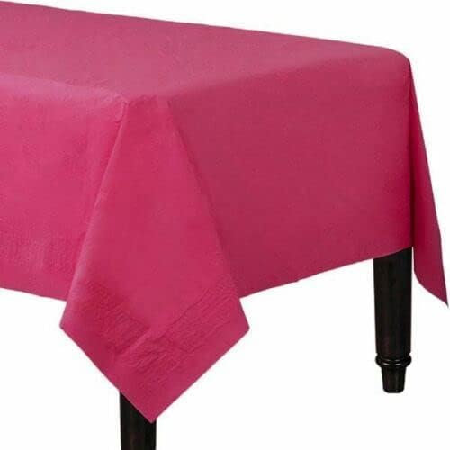 Karrma Pack of 4 Paper Disposable Table Cover - Tablecloth for Indoor or Outdoor - All Occasion Baby Shower, Wedding, Birthday, Christmas, Halloween, Easter Party Decorations 90x90cm (Hot Pink)