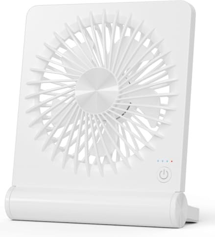 Desk Fan, Rechargeable Battery Operated, 3 Speeds Ultra Quiet Strong Wind