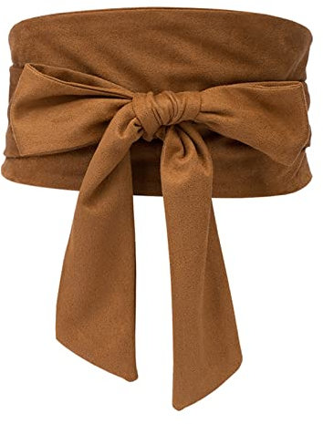 EBSBAG Damengürtel, breiter Gürtel, Kleidergürtel, Korsett, Fliege, Selbstbindung, Wickelgürtel (Color : Brown, Size : 230cm)