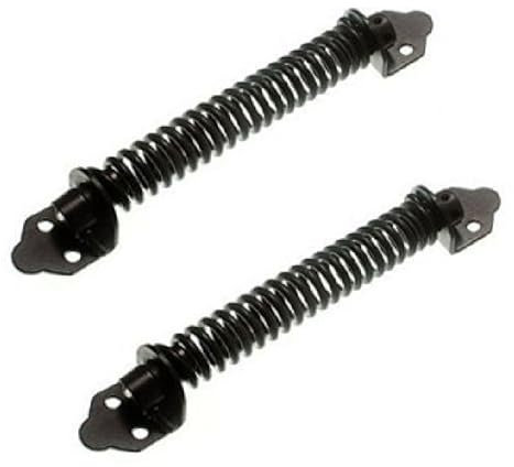 Lot de 2 ferme-portes de jardin réglables à ressort 20,3 cm ou 25,4 cm - Noir - Plaqué zinc galvanisé