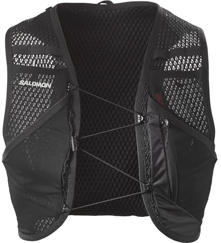 Salomon Active Skin 8 No Flasks vandringsväst, vandringscykel, kompatibel med mjuka vattenflaskor (ingår ej), exakt passform, optimerad förvaring, svart, S