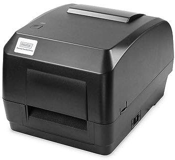 DIGITUS DA-81020 – Etikettendrucker 203 DPI – Labeldrucker Thermodirekt & Thermotransfer – Etikettenbreite: 25,4 bis 118 mm – Max. 127 mm/s – USB 2.0, RJ45 (LAN), RS232 (Serial), SD-Slot – Schwarz