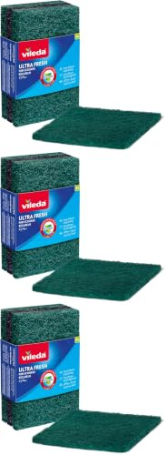 Vileda 165717 Fibra Verde Ultra Fresh, Cloruro De Plata, Pequeño, 3 (Paquete de 3)