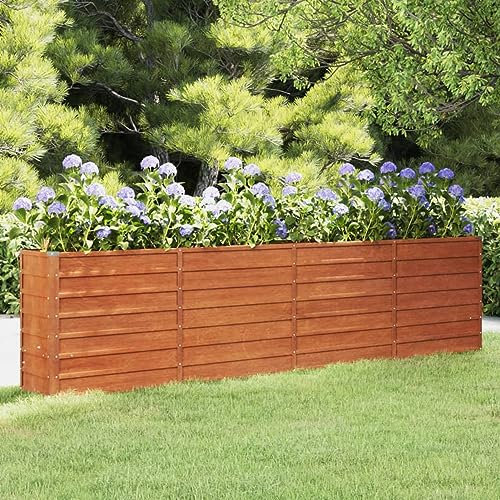ARKEM Hochbeet Rostig 320x40x77 cm Cortenstahl Hochbeet Metall Sichtschutz Zaun