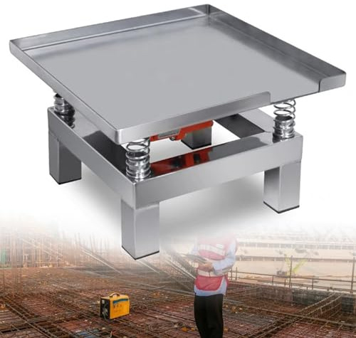 Aredwhiterui Mesa Vibratoria para Hormigón 50w, Banco De Pruebas De Vibración, Mini Mesa Vibratoria De Acero Inoxidable 35x35cm, Motor De Alambre De Cobre Puro 3600rpm, Banco De Pruebas De Vibración