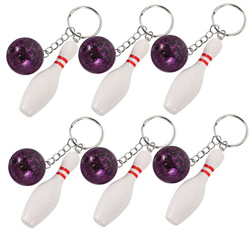 STOBAZA Bowling-schlüsselanhänger-kollektion 6 Mini-bowlingkegel Und Schlüsselanhänger Für Partygeschenke Schulkarnevalspreise Und Schlüsselanhänger-display