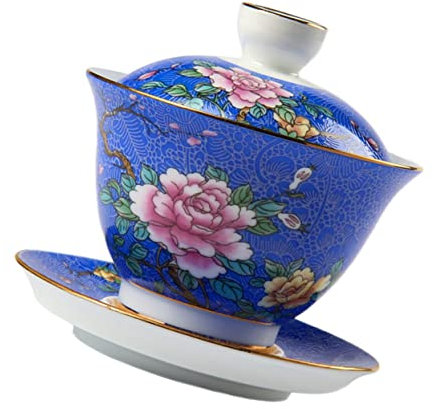 CIYODO Ensemble de tasses à thé en porcelaine avec bol à thé chinois et support Service à thé de style traditionnel