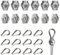YEYIT 24 Piezas M3 Abrazadera De Cable Simple Clip de Cuerda de Alambre Clip para Cable de Acero Abrazadera De Cable De Acero Inoxidable para Industria, Envío y Anclaje, Transporte
