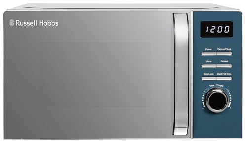 Russell Hobbs Ocean Blue Digital Microwave 20 Litre 800W Solo Digital with 5 Power Levels, Defrost Function & Easy Clean, 60 Minute Timer, 8 Auto-Cook Menus, RHMD832OB