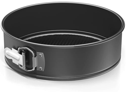 CHEFZOCO Molde repostería Redondo, Molde para Bizcochos, Molde para Horno, Molde Tarta, Molde Pasteles, Soporta hasta 230ºC, Antiadherente, Liberación rápida Clip-Clap, Diámetro 22 cm