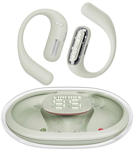 ACEFAST AceFit Pro Open-Ear Headphones, Night Safety Mode for Sports, Powerful Bass, 7.6g Ultra-Comfort, Bluetooth 5.4, 30H Playtime with Digital Display, IP54 Sports Earbuds for Running & Workouts