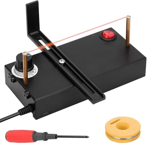 Máquina de corte eléctrica de alambre de calefacción, pequeñas máquinas de corte en caliente, cortador de cinta de cuerda caliente con 1 destornillador, ajuste continuo de 0 a 700 ℃, para encaje