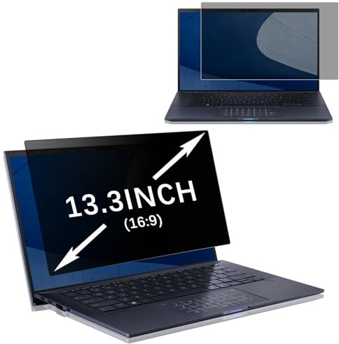 MiRowy Laptop Sichtschutz 13,3 Zoll Seitenverhältnis 16:9, Anti Blaulicht Blendschutz Displayschutz, Abnehmbarer Blickschutzfolie Sichtschutzfilter 13,3 Zoll 16:9