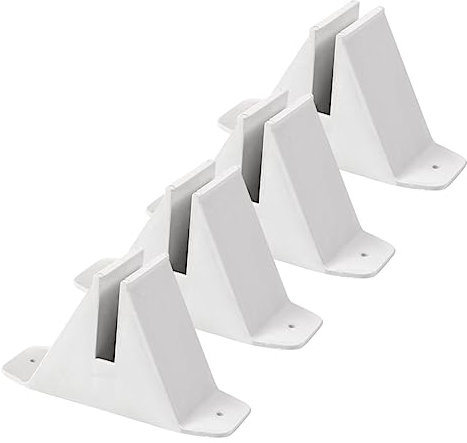 GLEAVI 4 Stück Kunststoff Zaunbasis für Gartenzaun Stabiler mit Funktion für Sichere Befestigung im Freien zu Montieren Langlebig