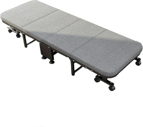 KJoBDwz Feldbett Klappbett mit Matratze for Erwachsene, Gästebett mit verdicktem Metallrahmen, faltbar, einfache Aufbewahrung(190x70x30cm)