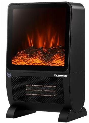 Camino elettrico 3D con termoventilatore in ceramica da 2000 W, riscaldamento istantaneo silenzioso, termostato 26-38°C, timer 1-8h, LCD e telecomando per soggiorno/camera da letto
