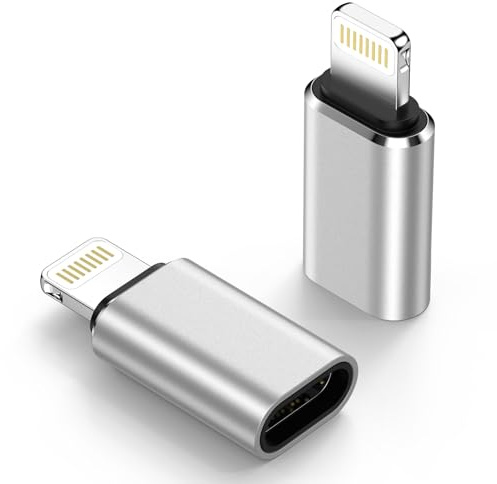 Gaef USB C to Lightning Adapter 2Pack, USB C Female to Lightning Male Adaptor for iPhone 14/13/12/11 Pro Max/i Pad/Airpod, iPhone Adapter USB C Support Charging/Data Sync, Not for Headphone/Audio/OTG