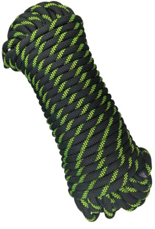 YIUBCZOQI 10m Statisches Kletterseil 8mm für Bergsteigen & Rettung, UIAA | High Strength Nylon,Abrasion Resistant,UV Resistant,Fluorescent Black,For Climbing,Rescue and Outdoor Activities