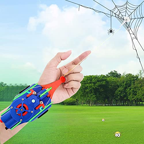 BDSHGRDH Lanciatore di ragnatele， Design Luminoso, Ricarica USB, 9,8 Piedi, Gadget RealSpider Web, Fantastici for Bambini(Blue)