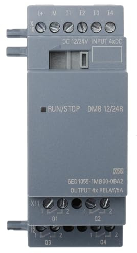 Siemens STLOGO 6ED1055-1MB00-0BA2 Logo DM8 12/24R 0BA2 SPS-Erweiterungsmodul 24 V/DC, Grau