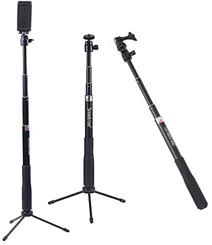 Smatree SmaPole Q3 Teleskopstange mit Stativ für GoPro Hero 12/11/10/9/8/7/6/5/4/3+/3/2/1/Session/für Kompaktkameras/Mobiltelefone
