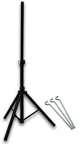 PremiumX Trípode básico, Acero, diámetro 32 mm, Altura 120 cm, Soporte para Antenas parabólicas de 80-85 cm, Espejo, Camping, balcón, Negro, con 3 Clavijas de Acero Macizo