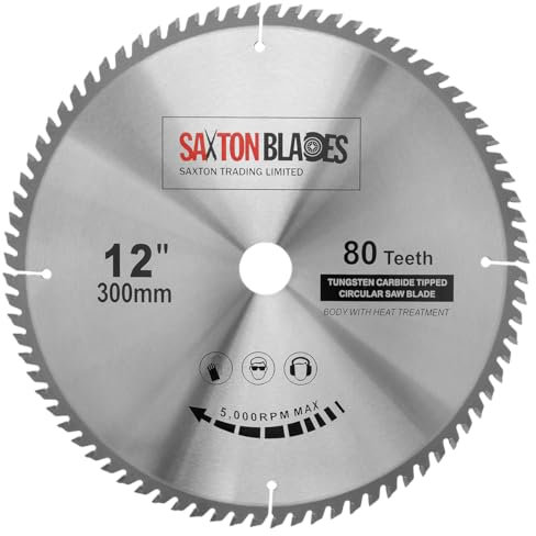 Saxton TCT Circular Wood Saw Blade 300mm x 30mm x 80T for Bosch, Makita etc Fits 305mm Saws