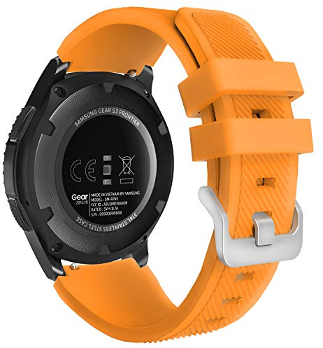 MoKo Sport Band Compatible with Samsung Galaxy Watch 3 45mm/Gear S3 | für S3 Frontier/Classic/Galaxy Watch 46mm, Weiches Silikon, Wasserdicht & Atmungsaktiv, 22mm Ersatzarmband, für Herren Damen