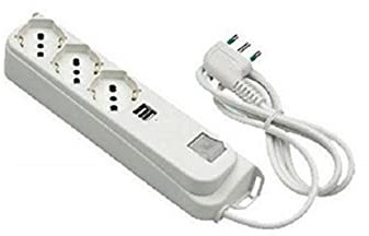 Multipresa Ciabatta Elettrica con 3 Posti di Prese Elettriche di Standard EU e 2 USB Porte di Ricarca, Filo di 1,5M + USB