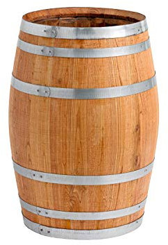 150 Liter Holzfass, neues Fass, Weinfass aus Kastanienholz geöffnet als Regenfass, Regentonne (Fass geölt mit Deckel)