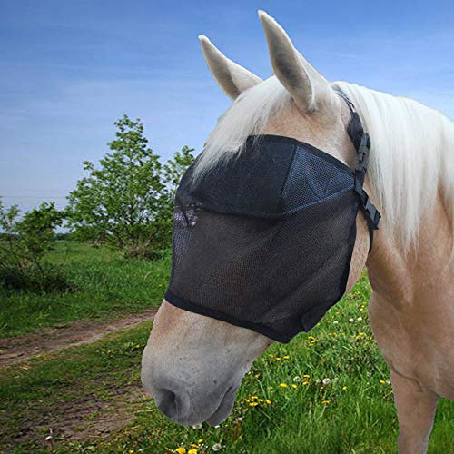 EquiVizor 95 % UV-ögonskydd (COB) standard hästflugmask – hjälp med Uveitis, hornhinnesår, ljuskänslighet. Designad för att stanna kvar på din häst, utanför marken.