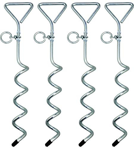 AceCamp® Schraub-Hering Stahl 2er – Bodenanker für Trampolin, Zelt