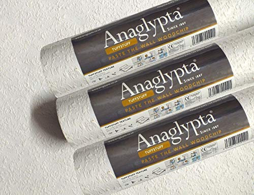 YoL 3 X Tuff Stuff Woodchip Wallpaper White Paintable Medium Grade Paste Wall from YöL