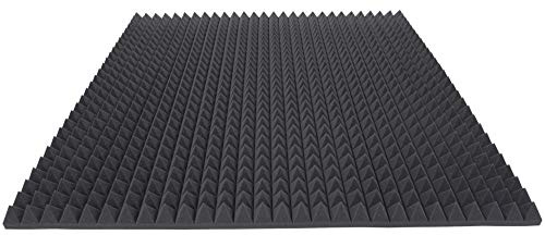 Pyramiden Schaumstoff Akustikschaumstoff Raum Akustik Schall Dämmung Schutz Anthrazit/Schwarz (Ca. 1 m² - Ca. 97 x 98,5 x 5 cm)