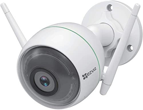 EZVIZ C3WN 1080p Cámara de Seguridad, 2.4GHz WiFi Exterior Cámara de Vigilancia, Visión Nocturna, IP66, Dos Antenas WiFi Externas, Servicio de Nube, Compatible con Alexa
