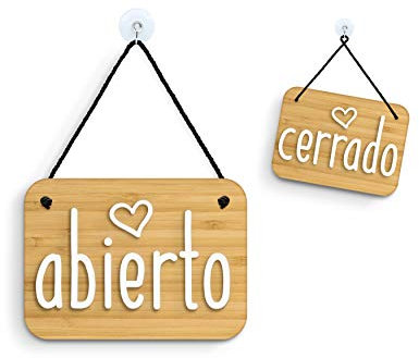 SIGNS | Shabby Chic Decor - Abierto/Cerrado - Cartel doble cara signo [OC26] Abierto Cerrado - Placa de la puerta colgante de doble cara - Letrero de la tienda comercial reversible
