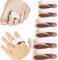 Broken Toe Splint, 6 Pieces Broken Toe Splint Wraps Finger Loops Tapes Fabric Toe Cushioned Bandages Finger Protectors Separators Support for Broken Injured Hammer, 3 Sizes
