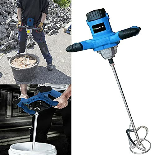 Mezclador de mortero de 2600 W, 6 marchas, mezclador de hormigón, M14 en espiral, agitador para mortero de 120 mm de diámetro, batidora de mano para forro, yeso, color mezcladora de cemento