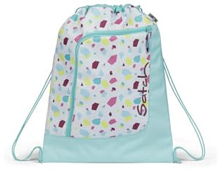 Satch Sportbeutel Turnbeutel für Mädchen und Jungen mit Reißverschlussfach, 12 Liter, Rucksack fixierbar