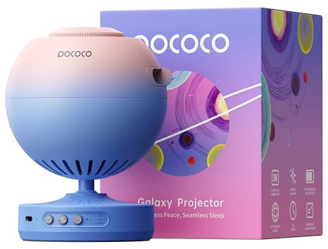 POCOCO Sternenhimmel Projektor, LED Galaxy Projector, Planetarium für Kinder & Erwachsene, Aurora Nachtlicht Projektor mit 2 Discs & Timer, Creative Lighting, Einschlafhilfe & Entspannung