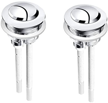 ZHjuju Standard WC Taste für Toilette Wasser Tank Drucktasten,2 Stück Toilettendruckknopfstangen 38mm Universal Chrom Dual Flush mit Stabl für Die Meisten Arten Von Toilettentanks