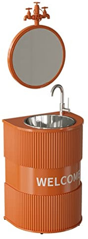 ZARBAILRE Mobile Bagno Smontabile in Ferro, Mobile Bagno Lavabo A Terra, Mobile Bagno Stile Industrial, Mobile Bagno (A1 57×47×85cm)