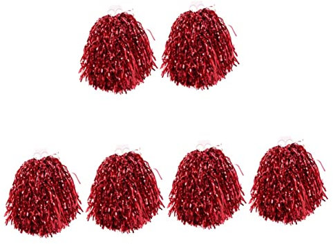 Garneck Pong Pongs Cheerleader 3 Paare Rote Und Weiße Bommeln Grüne Pompons Jubel Poms Cheerleader-Pompons Pommes Jubeln Kleinkind Dreifarbig Dienen Rote Pompons Cheerleader