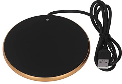 Natudeco Coffee Mug Warmer USB Electric Beverage Warmer 55°C Travel Mug Warmer Tea Milk Heater Mat for Home Office Desk (Gold)