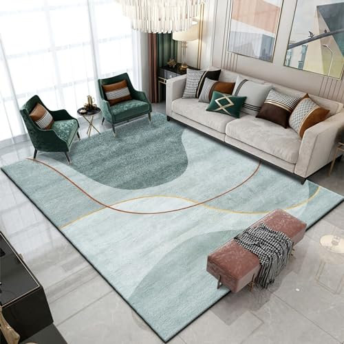 Teppich kinderzimmerteppich mädchen babyzimmer deko Grün gelb minimalistische Tinte geometrische Linie Design teppiche für Wohnzimmer 200x300cm