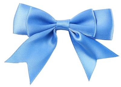 10 Stück 6x7cm Satinband Schleifen,Doppelte Dekoschleife Fertigschleife Geschenkschleifen für DIY Handwerk Hochzeit Weihnachten Valentinstag Dekoration Karte Herstellung von Verzierungen,blauer See